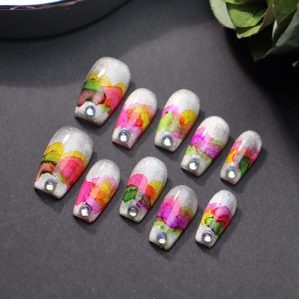 Oil painting palette  Handmade Coffin  Nails A772 - NoirNail