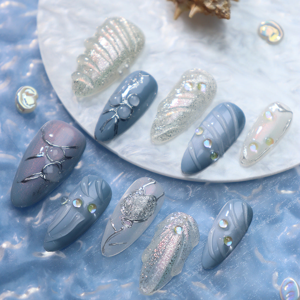 Daughter of the Sea Handmade Almond Press On Nails A796
