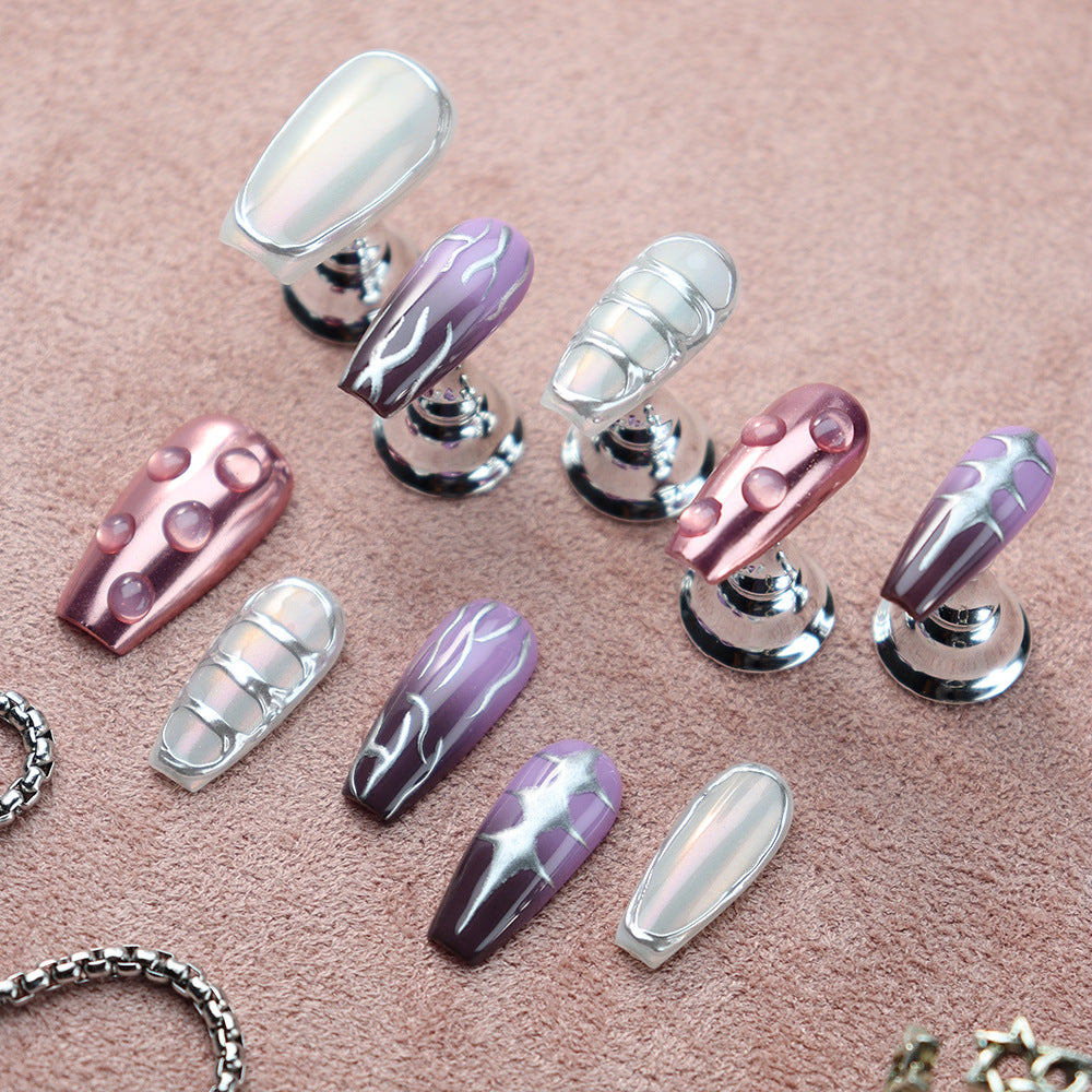 Pink Panther Y2K Handmade Coffin  Nails A542 - NoirNail