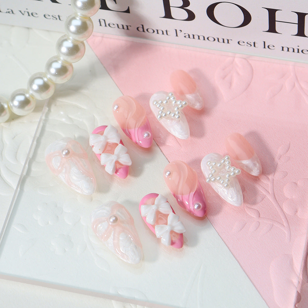 The Apple of Your Eye Handmade Almond Press on Nails A794