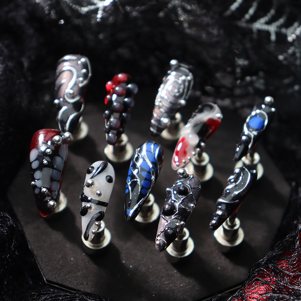 Wild Halloween Y2K  Handmade Almond  Nails A905 - NoirNail