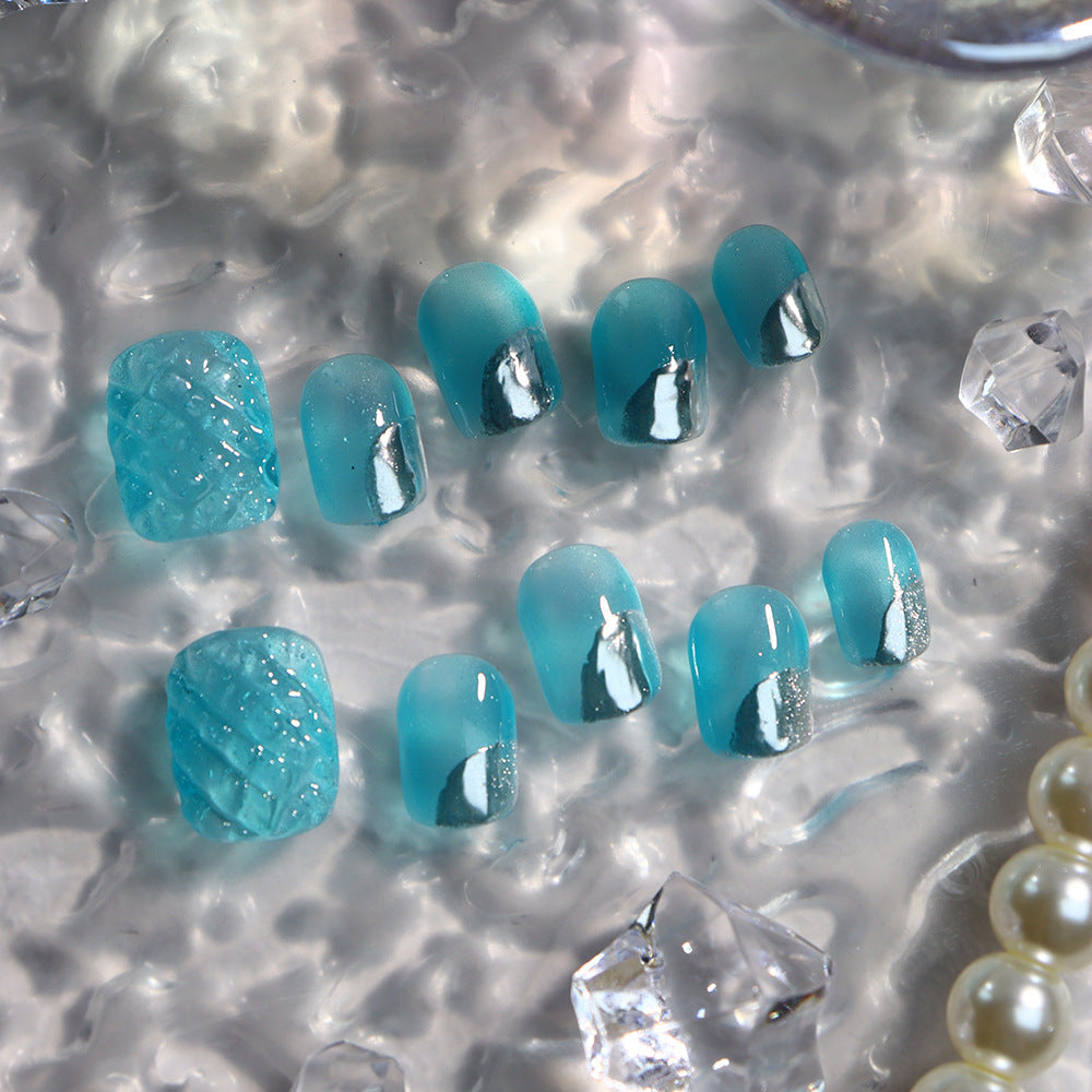 Iced Pineapple Handmade Square Press On Nails A710