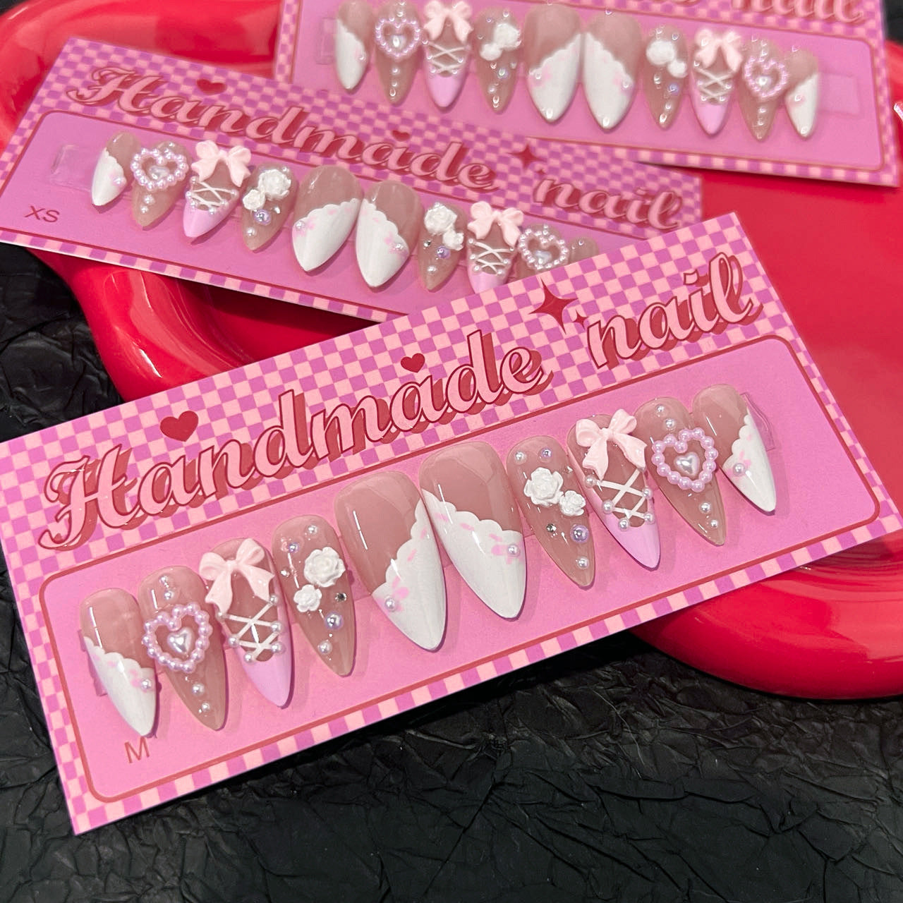 Camellia Japonica Almond 10PCS Free Size Press on Nails SP172