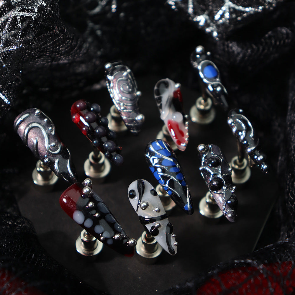 Wild Halloween Y2K  Handmade Almond  Nails A905 - NoirNail