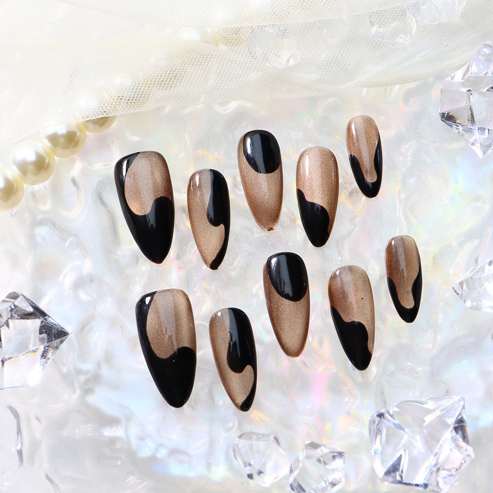 Mocha Coffee Handmade Almond  Nails  A648 - NoirNail