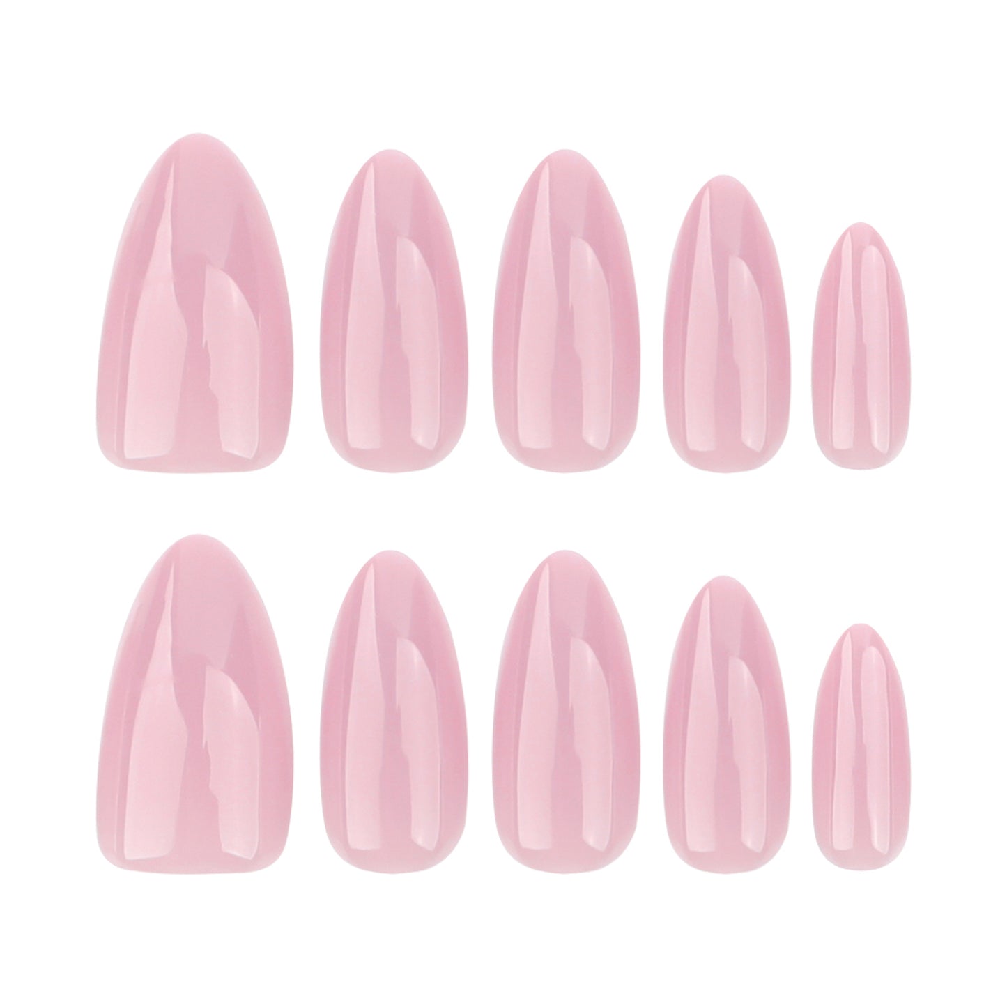 Classic Solid Color Almond 30PCS Free Size Press on Nails GD20