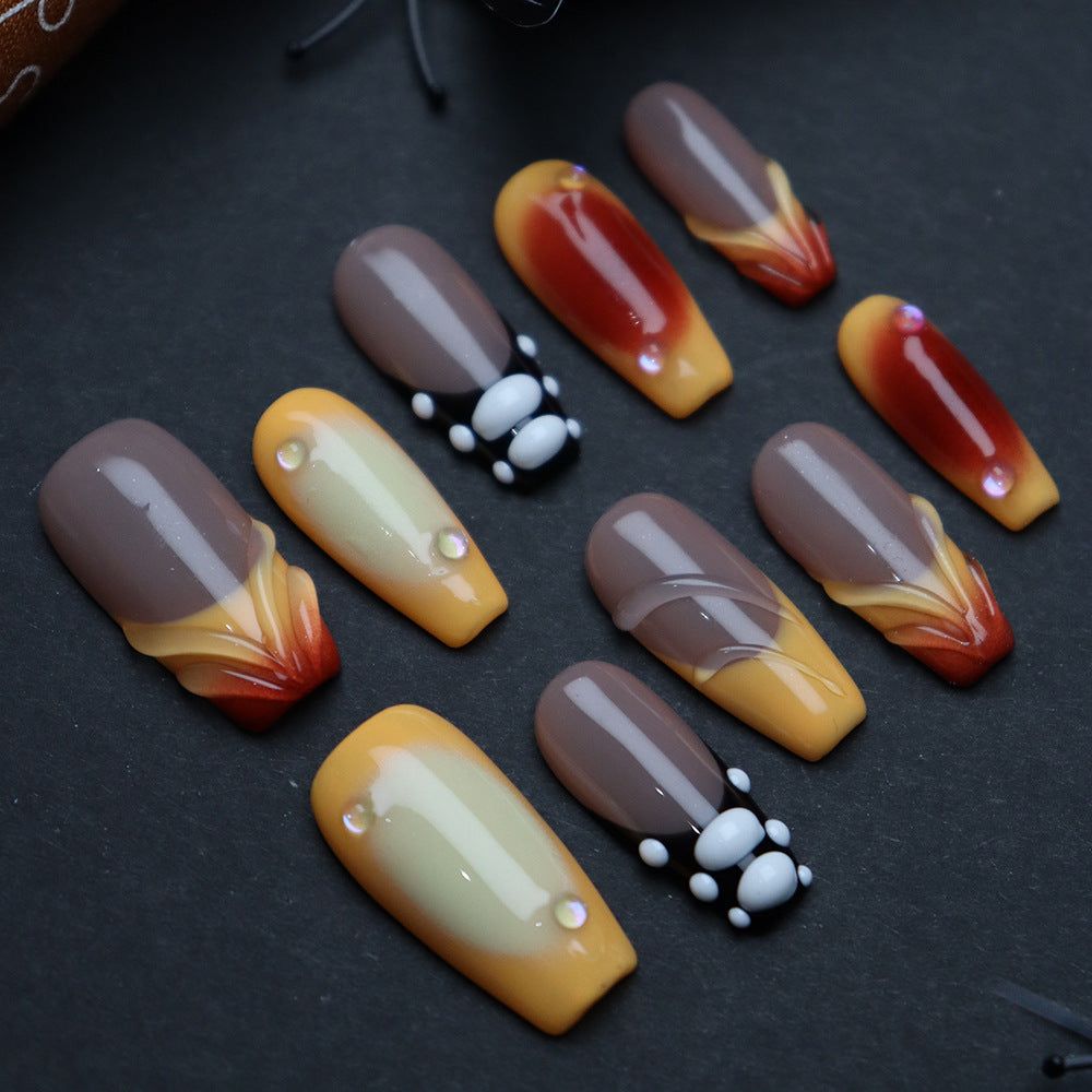 Hazelnut Chocolate Handmade Coffin Press On Nails A815