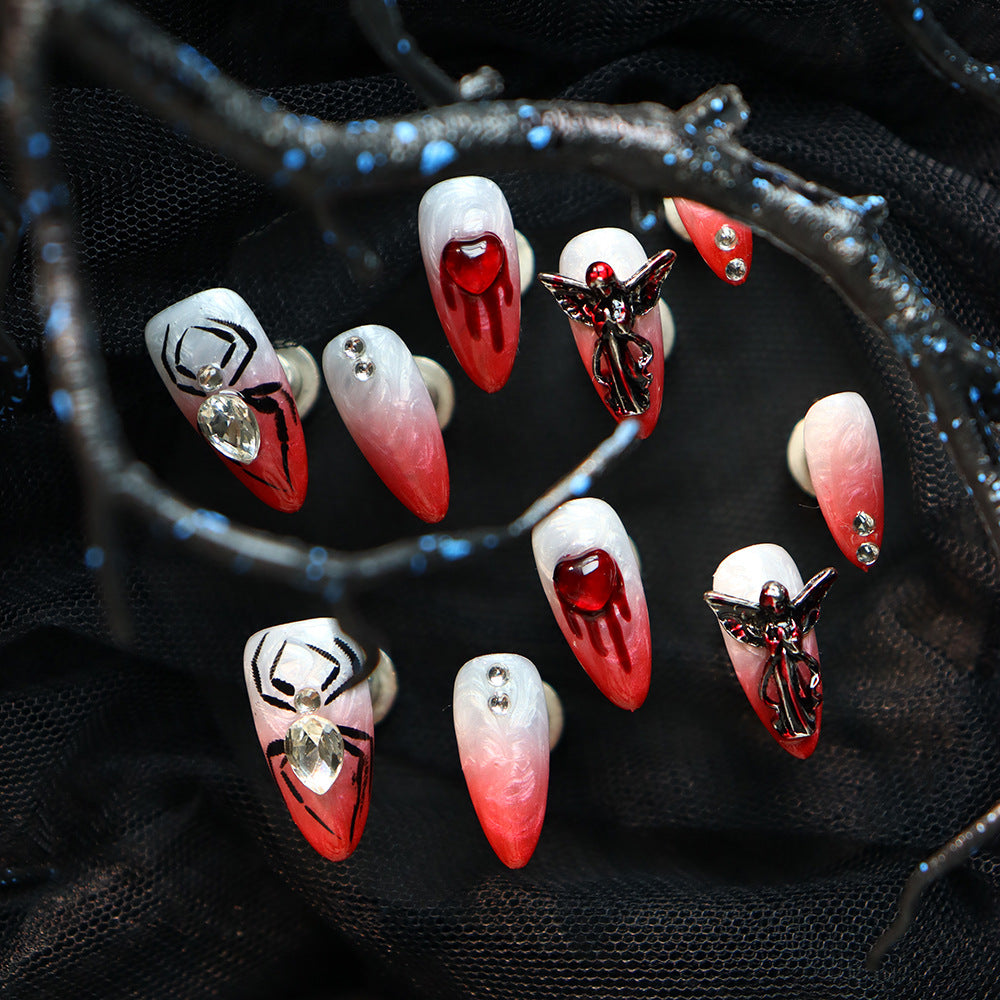 Silent Hill  Handmade Almond  Nails  A782 - NoirNail