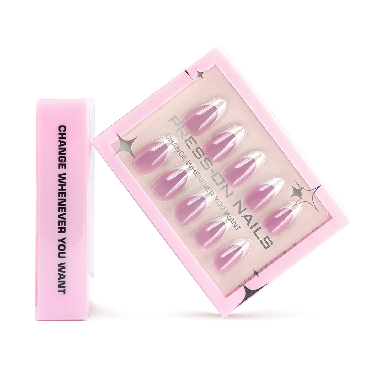 Classic French Tip Almond 30PCS Free Size Press on Nails GD09