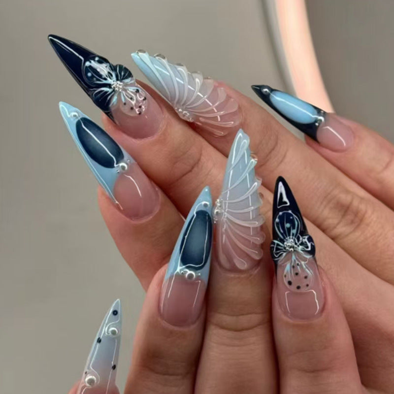 Daughter of the Sea Stiletto 24PCS Free Size Press on Nails Z901