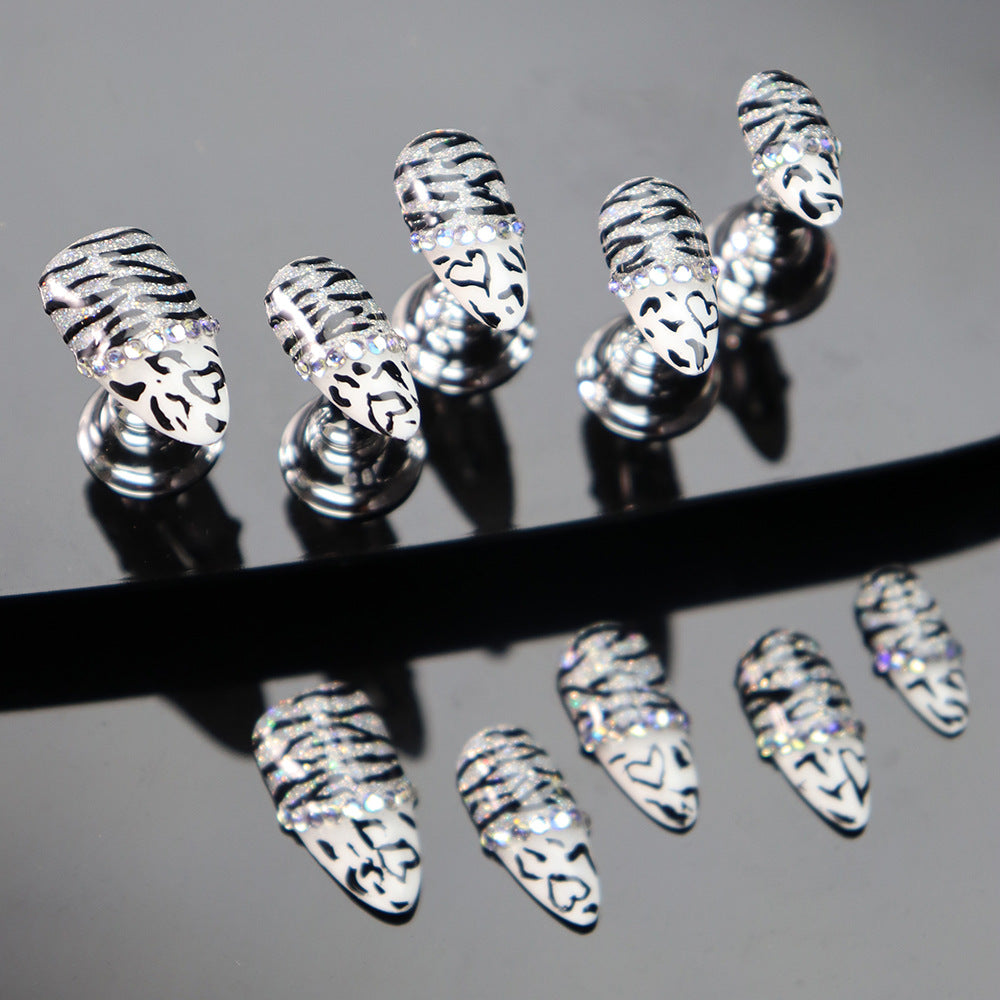 Jungle Elves Y2K Handmade Almond  Nails A1061 - NoirNail