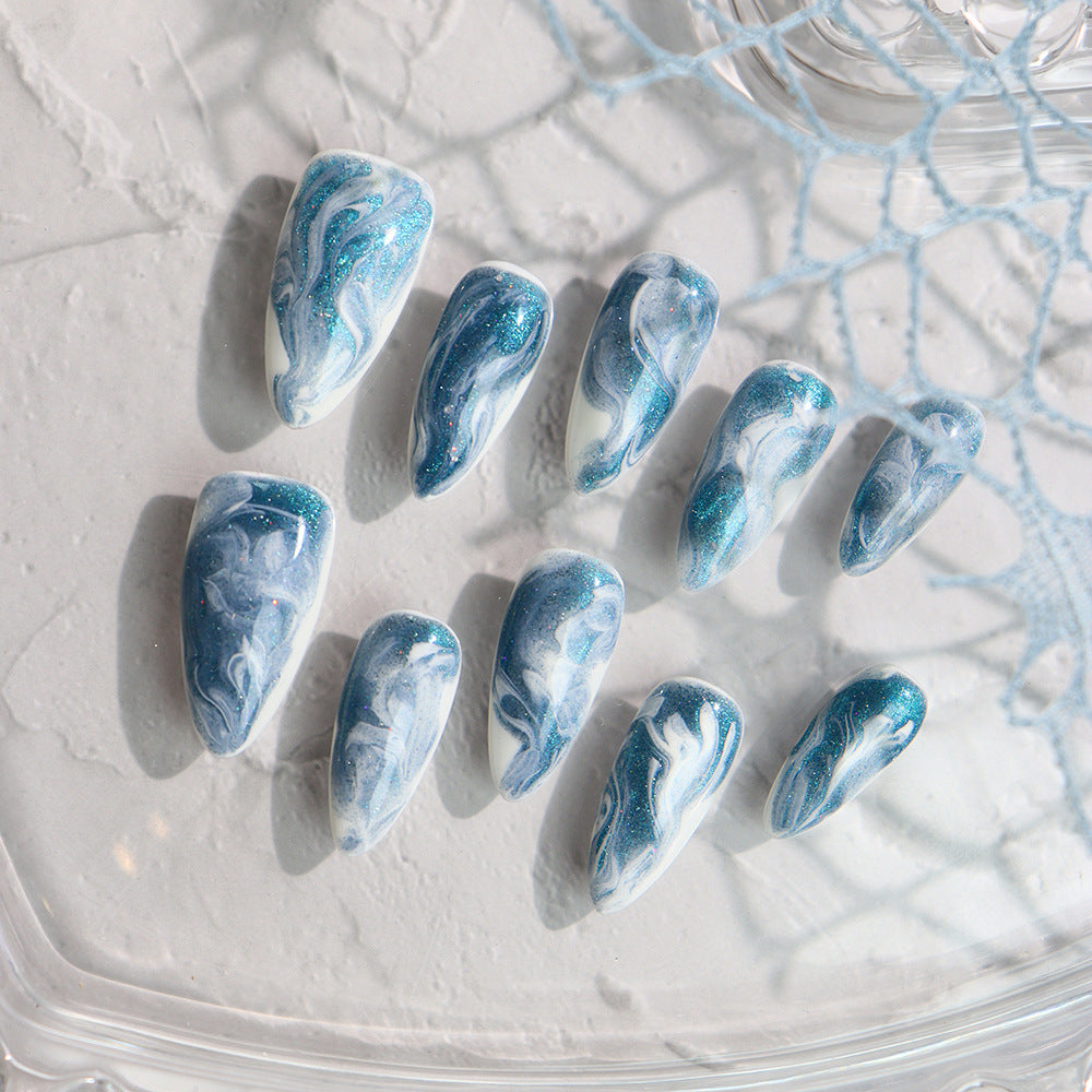 Kraken  Handmade Almond  Nails A621 - NoirNail