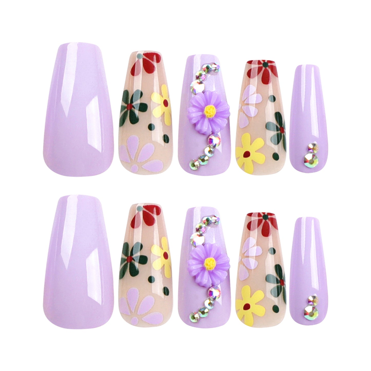 Daisy Coffin 24PCS Free Size Press on Nails JP2956