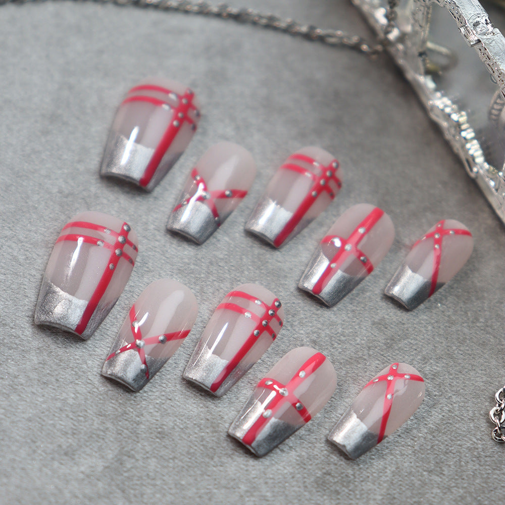 Metal Rose Handmade Coffin Nails A535 - NoirNail