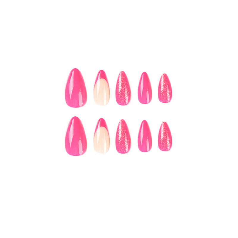 Nightclub French Tip Stiletto 24PCS Free Size Nails JP2359 - NoirNail