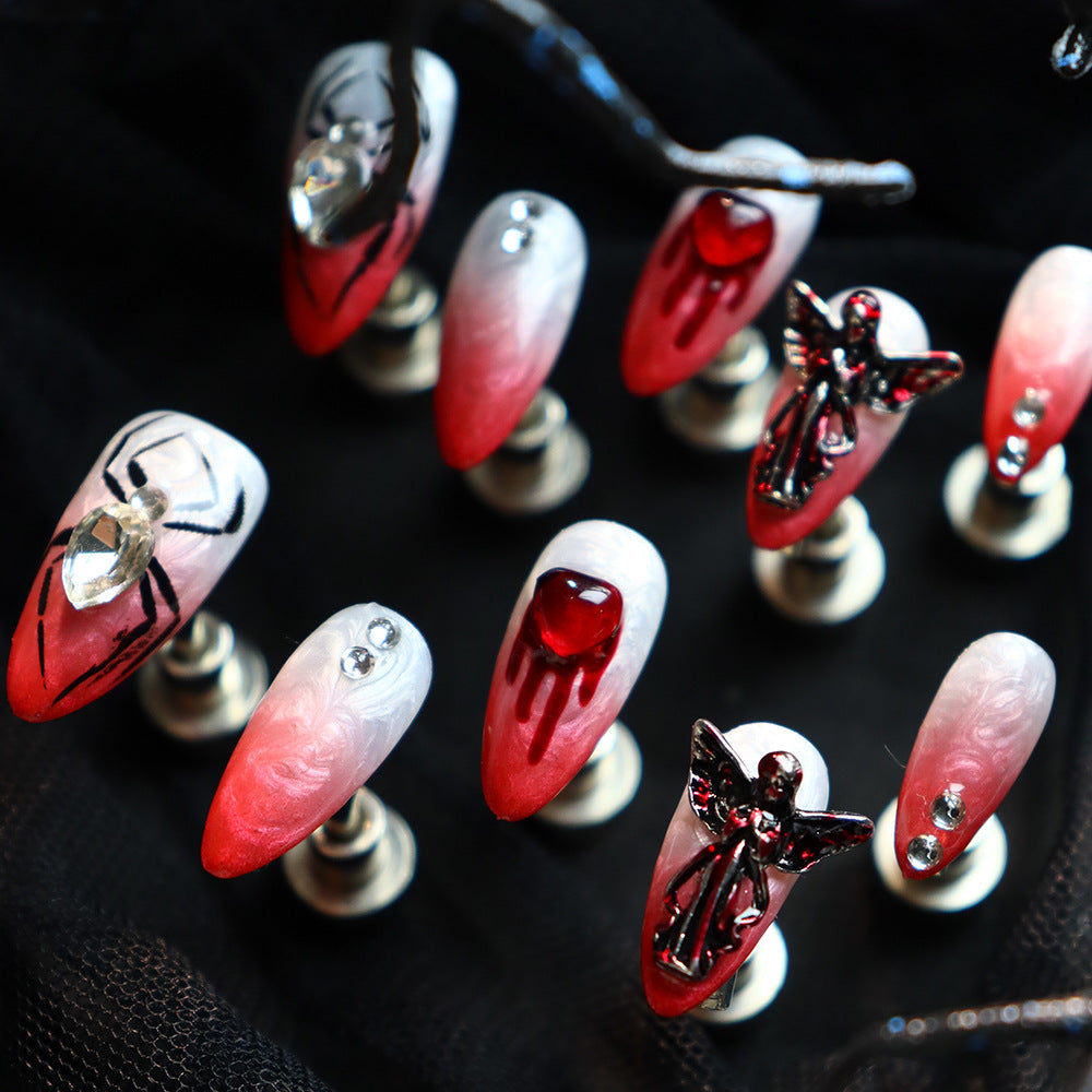 Silent Hill  Handmade Almond  Nails  A782 - NoirNail