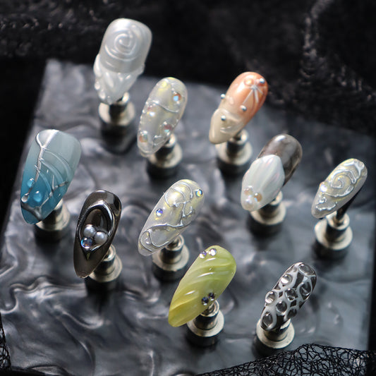 Rainbow Ice Cream Y2K Handmade Almond Nails  A988