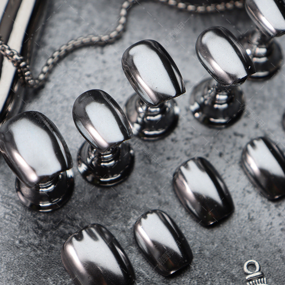 Future Mechanical Sense Magic Mirror Square Handmade Press On Nails A1264