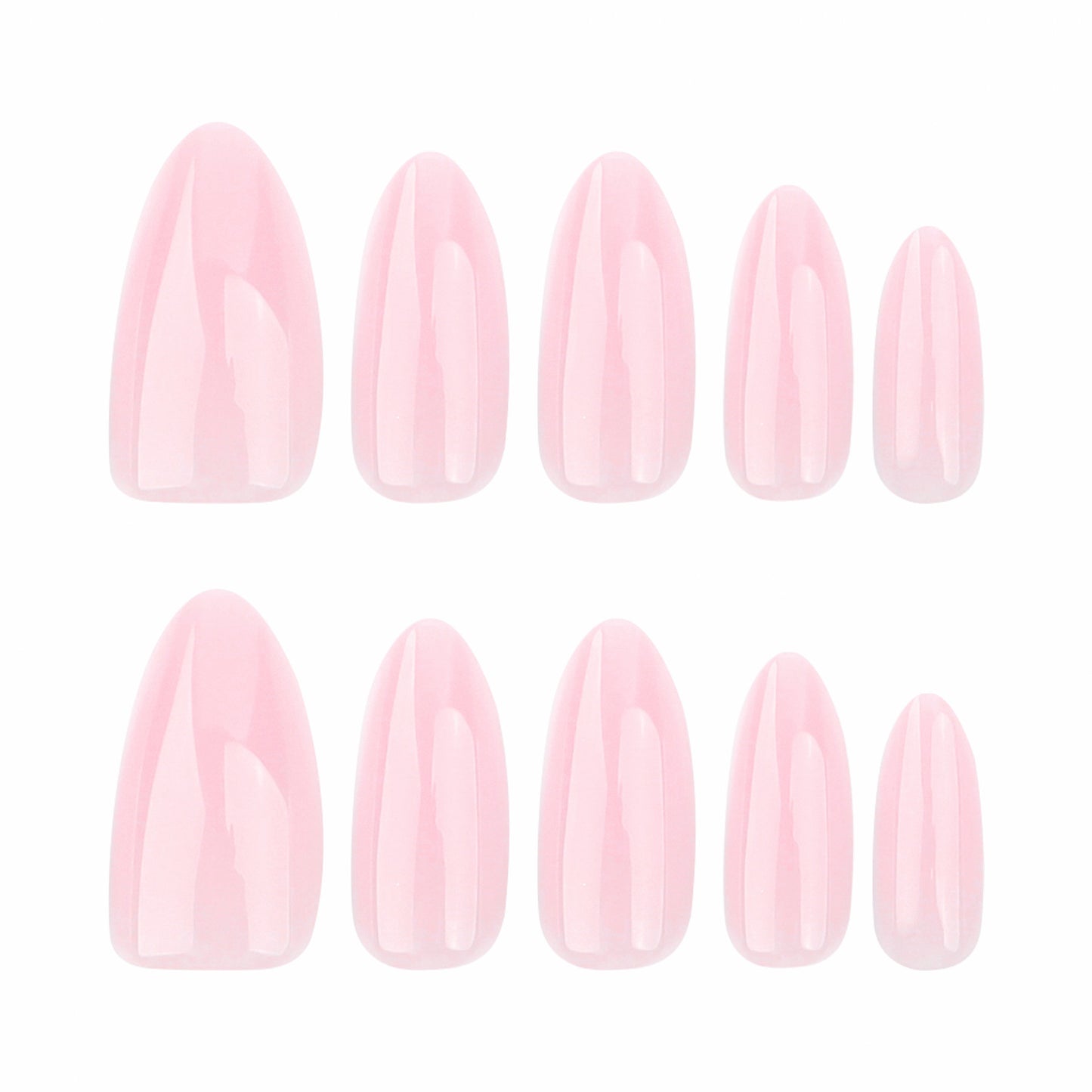 Classic Solid Color Almond 30PCS Free Size Press on Nails GD24