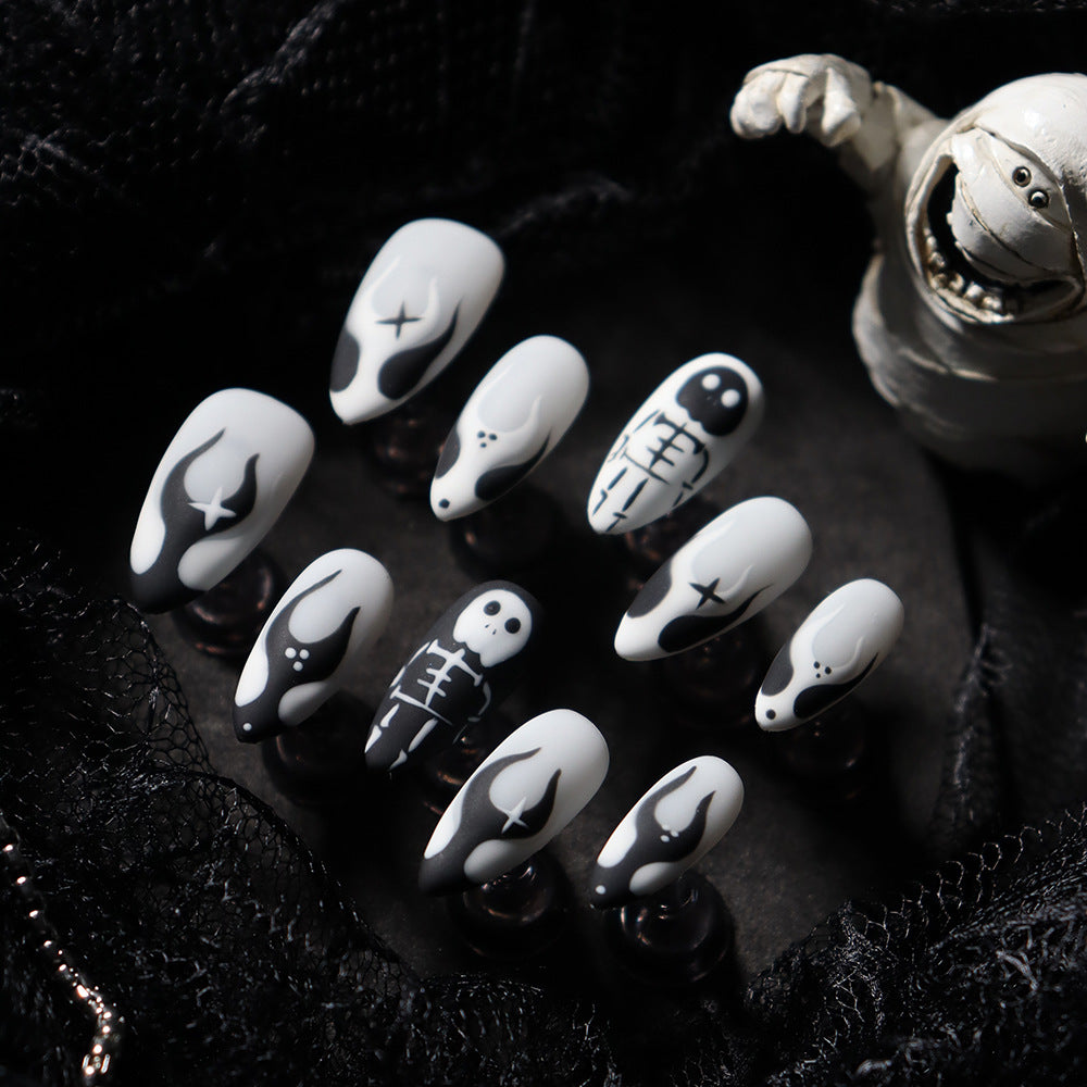 Hollow Knight  Handmade Almond  Nails  A683 - NoirNail