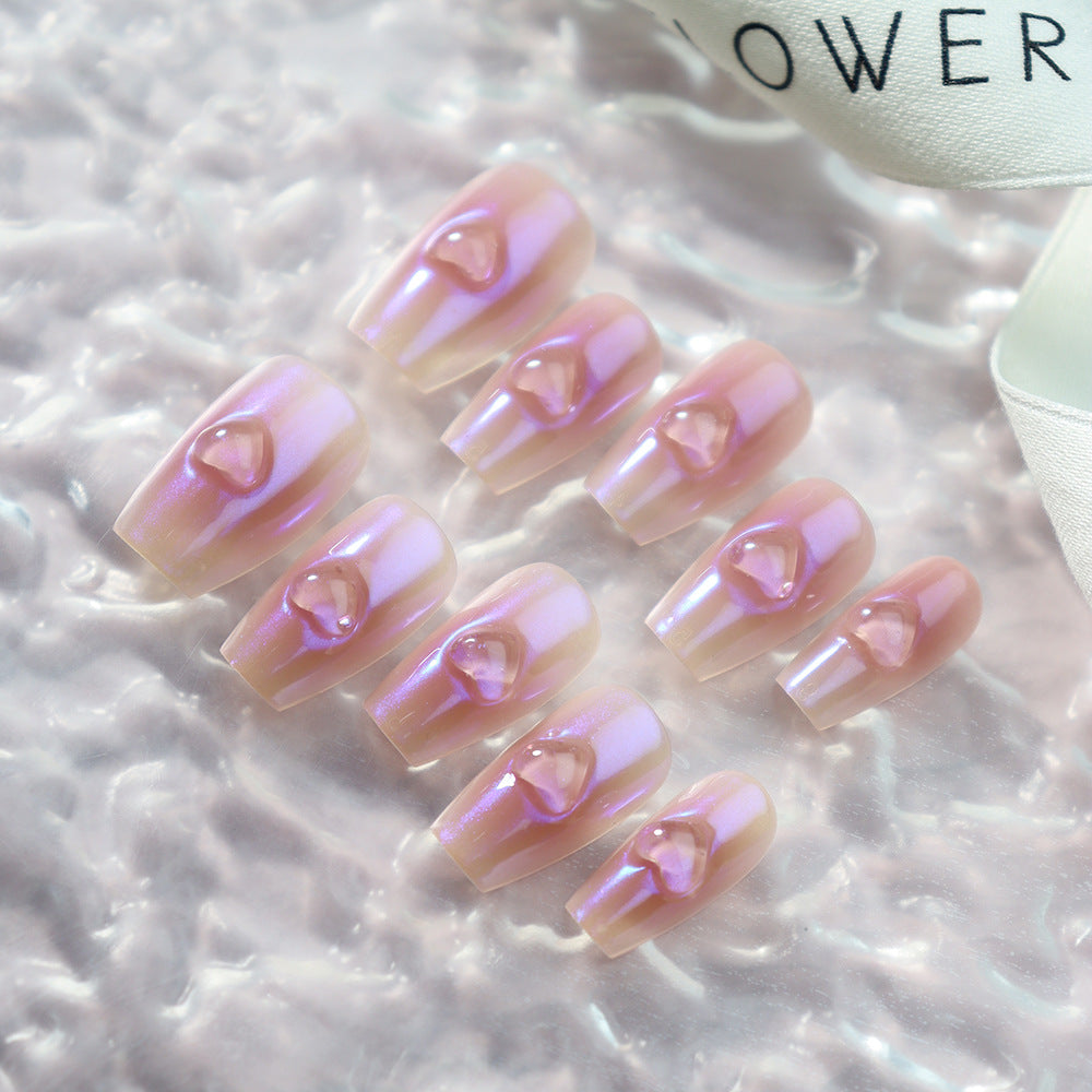 Heartbeat Handmade Coffin Press On Nails A536