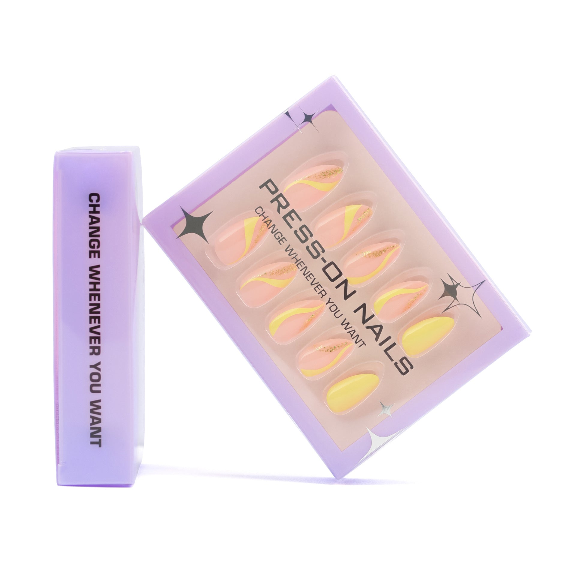 Special Offers  Almond 30PCS Free Size Nails GD08 - NoirNail