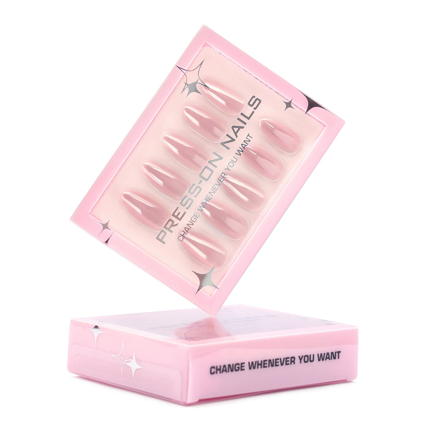 Classic Solid Color Pearlescent Almond 30PCS Free Size Press on Nails GD10