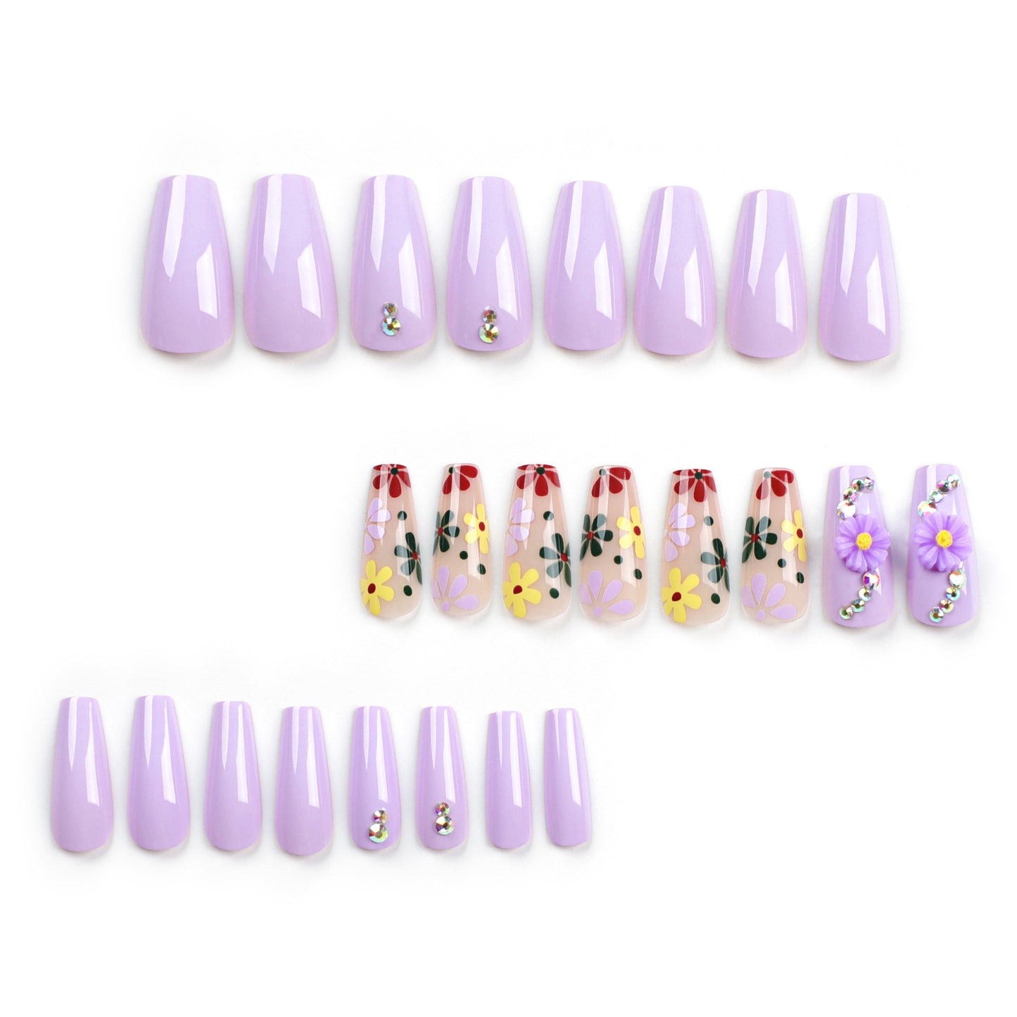 Daisy Coffin 24PCS Free Size Press on Nails JP2956
