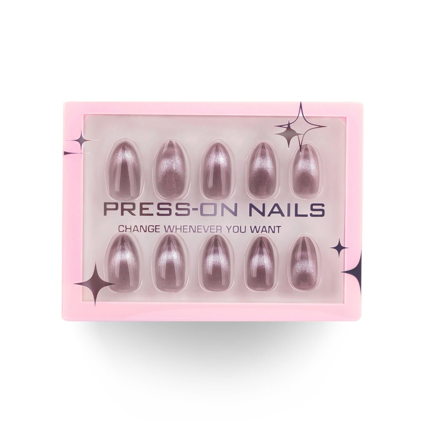 Simple French Cat Eye Almond 30PCS Free Size Press on Nails GD26