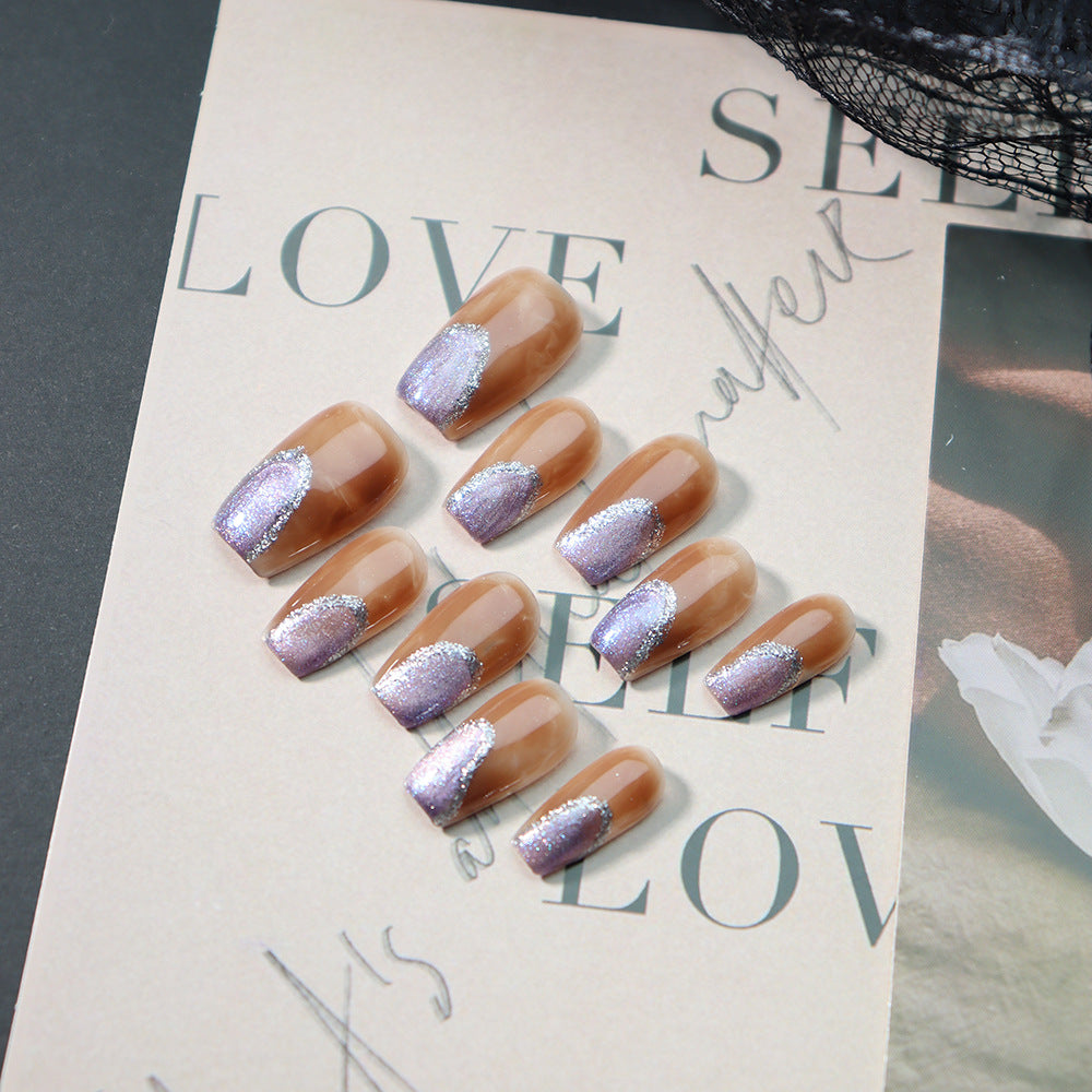 Tip of The Iceberg Handmade Almond Press on Nails A503