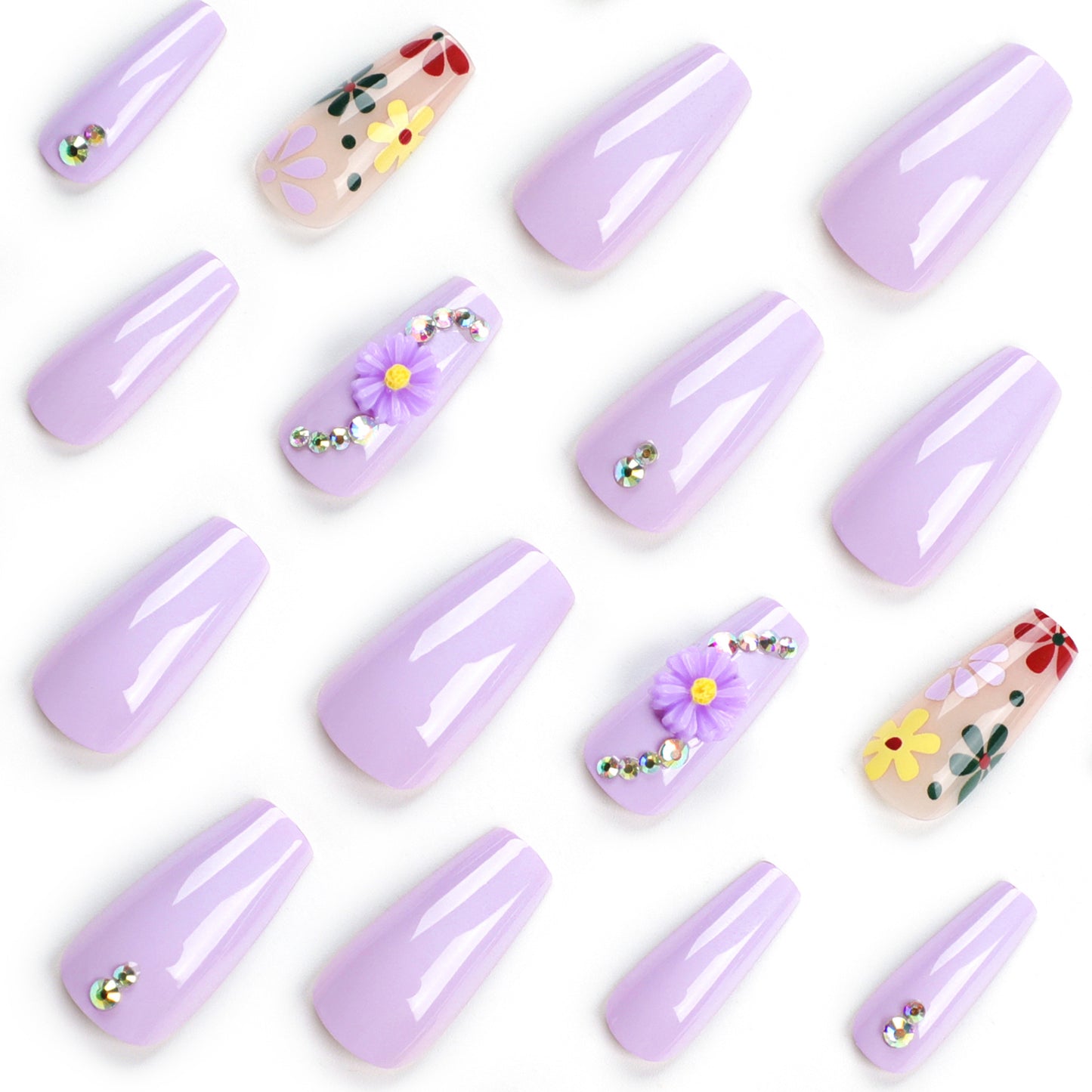 Daisy Coffin 24PCS Free Size Press on Nails JP2956