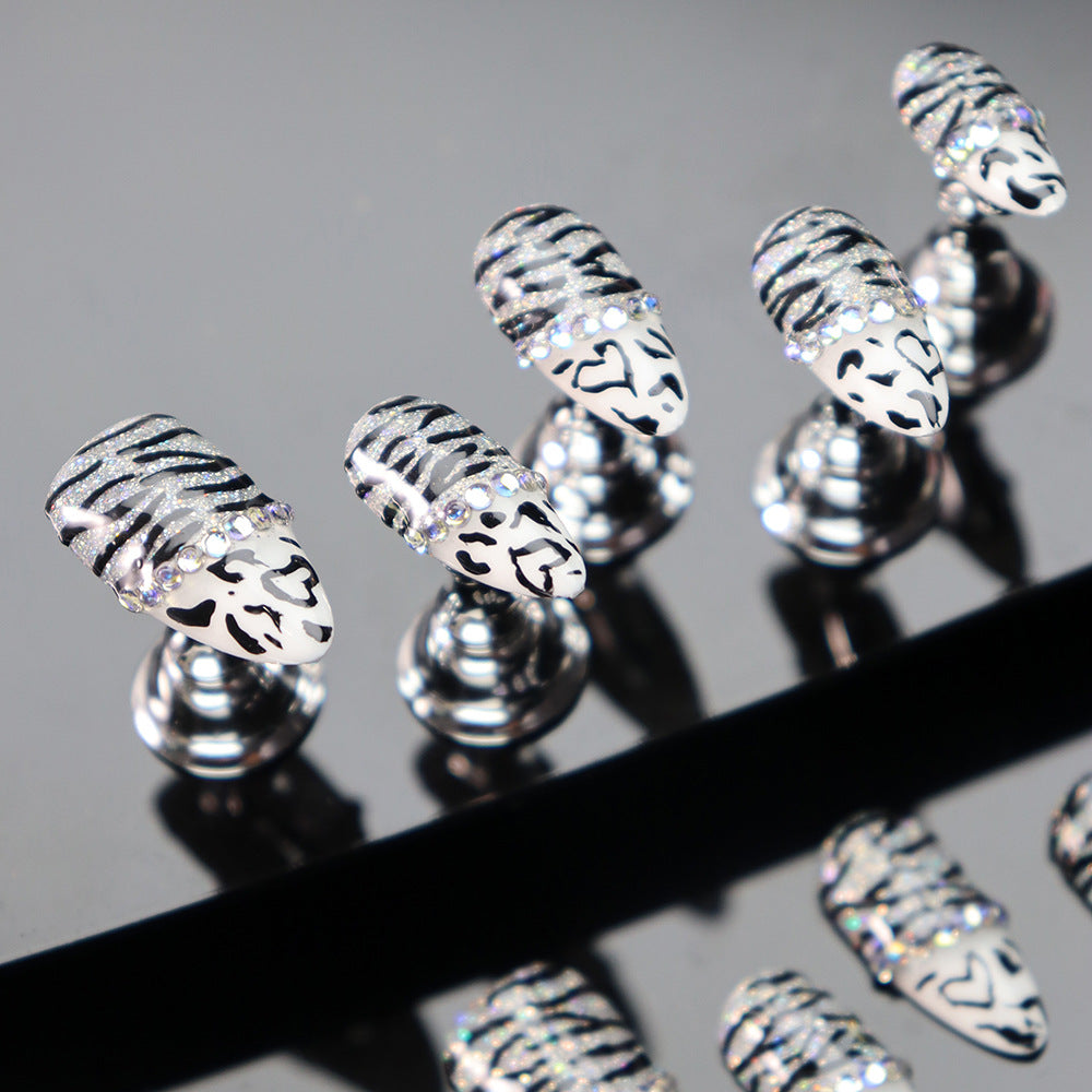 Jungle Elves Y2K Handmade Almond  Nails A1061 - NoirNail