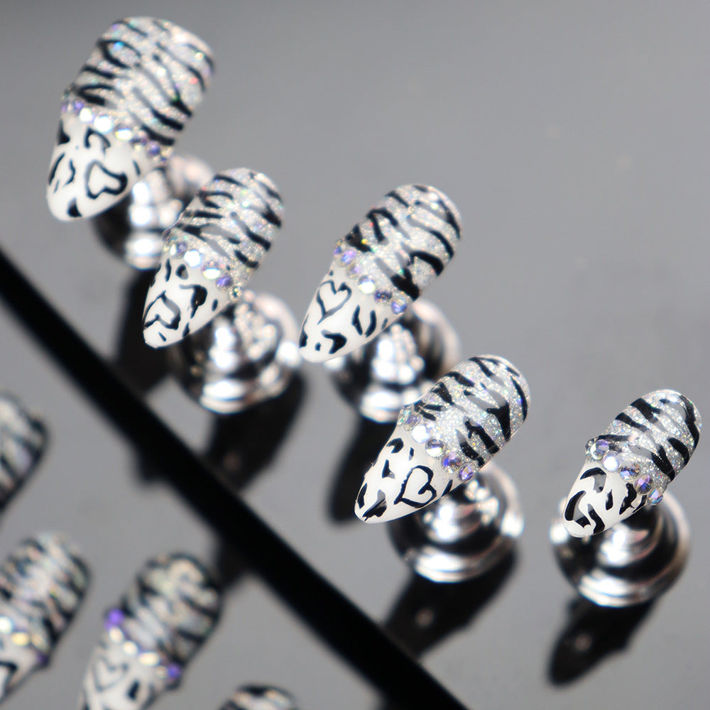 Jungle Elves Y2K Handmade Almond  Nails A1061 - NoirNail