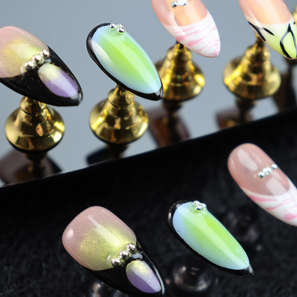 Peppermint Mambo Y2K Handmade Almond Press On Nails