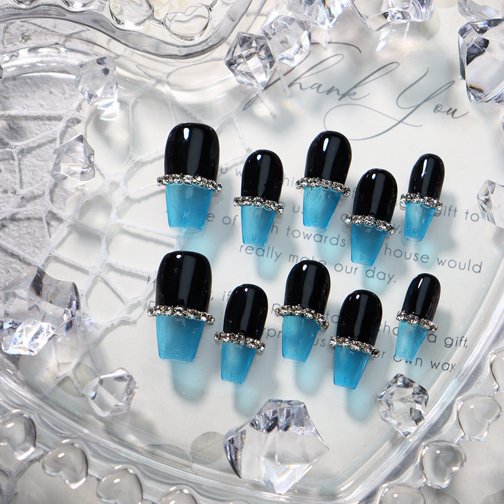 Blue Planet Handmade Coffin Nails A738 - NoirNail