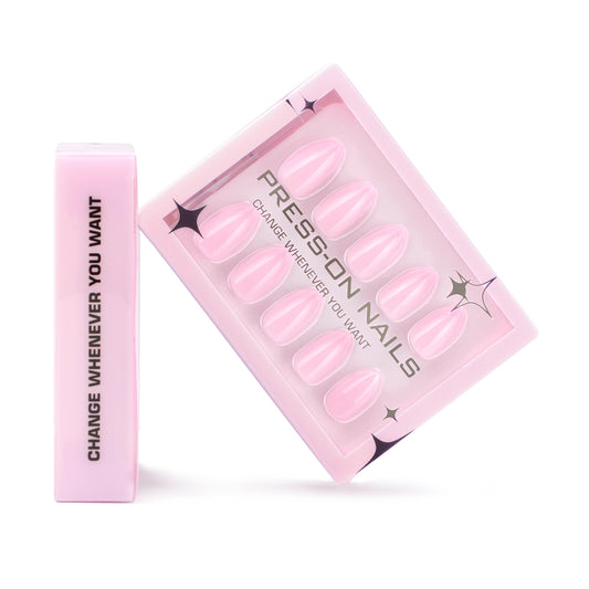 Classic Solid Color Almond 30PCS Free Size Press on Nails GD24