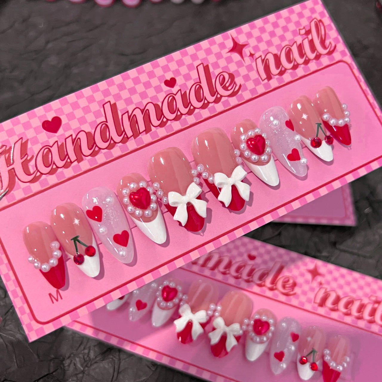 Sweet French Almond 10PCS Free Size Press on Nails SP176