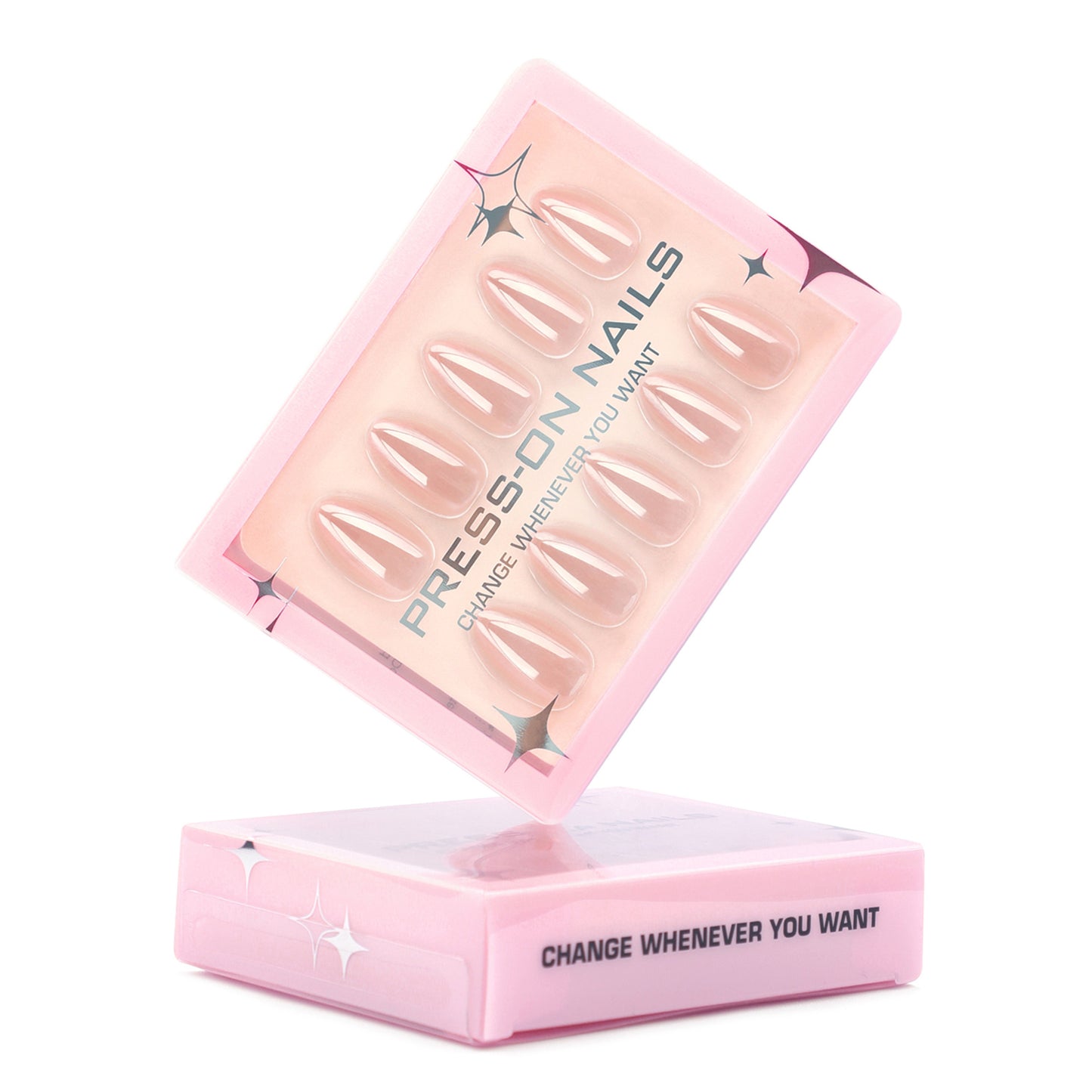 Classic Solid Color Pearlescent Almond 30PCS Free Size Press on Nails GD11