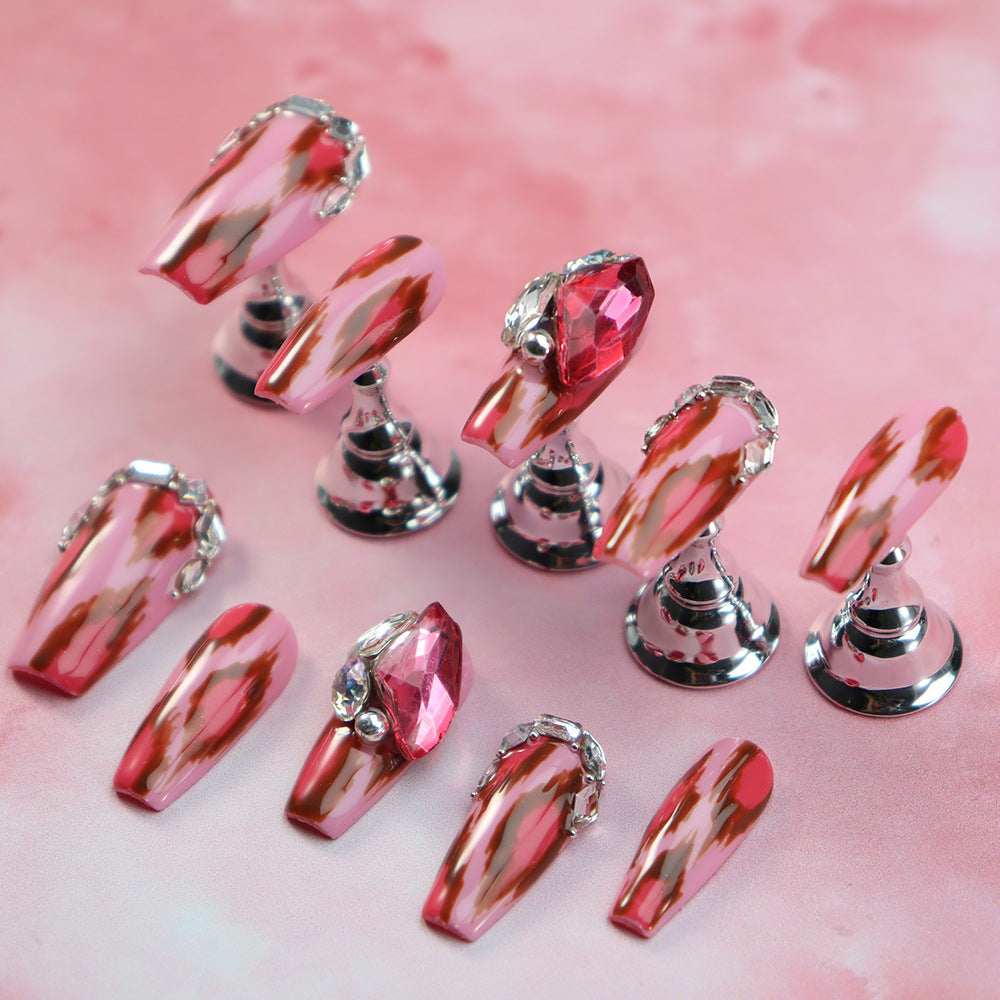 APT Jaguar and Pigeon Blood Handmade Coffin Nails  A1027