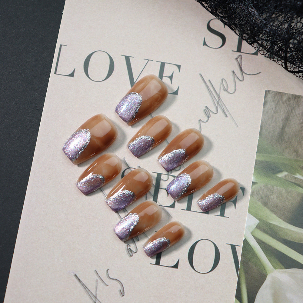 Tip of The Iceberg Handmade Almond Press on Nails A503