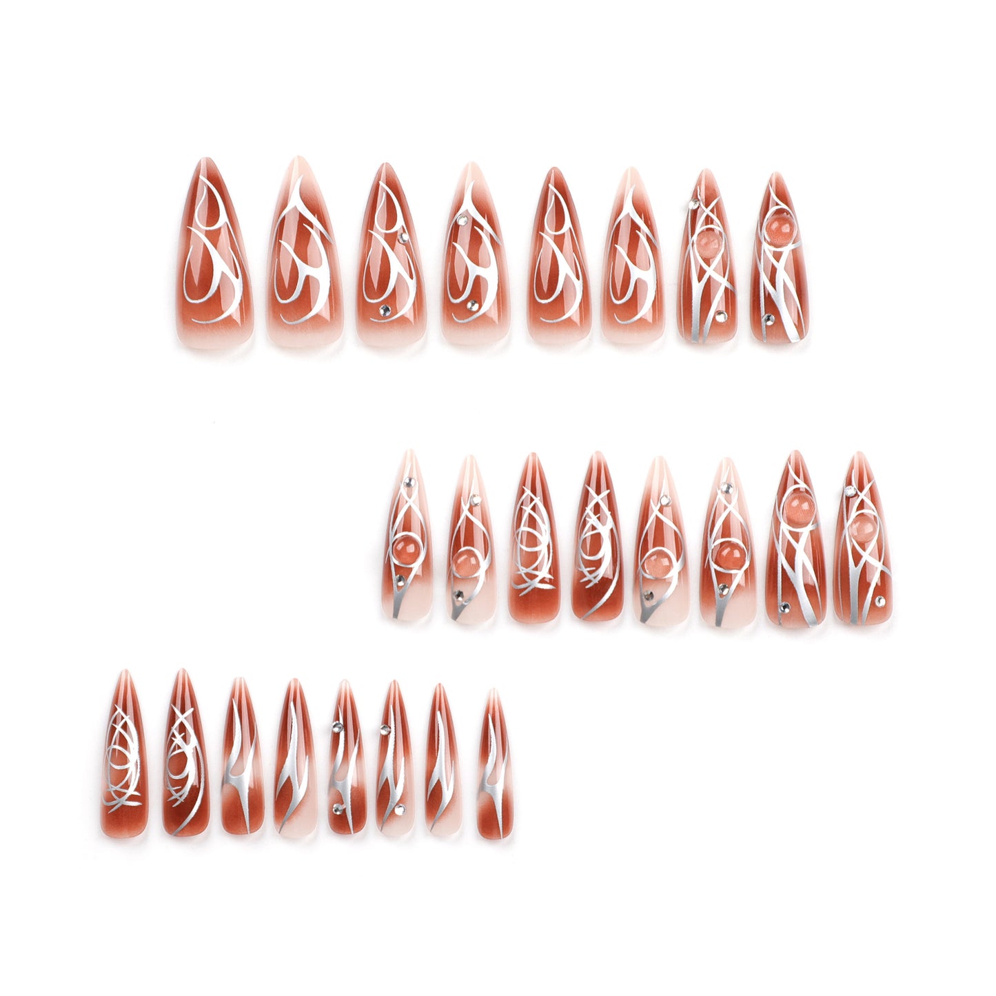 Maillard Thorns Y2K Stiletto 24PCS Free Size Press on Nails GN018