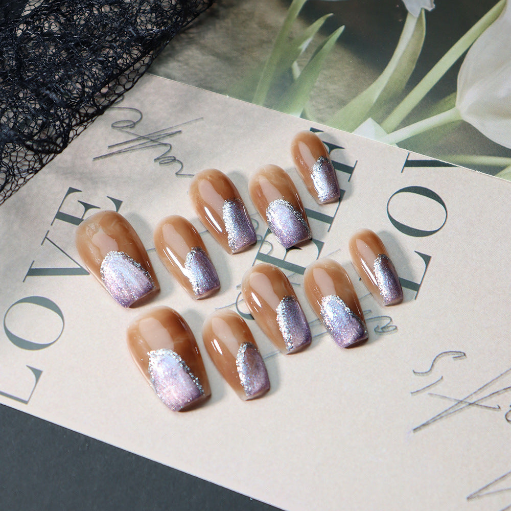 Tip of The Iceberg Handmade Almond Press on Nails A503