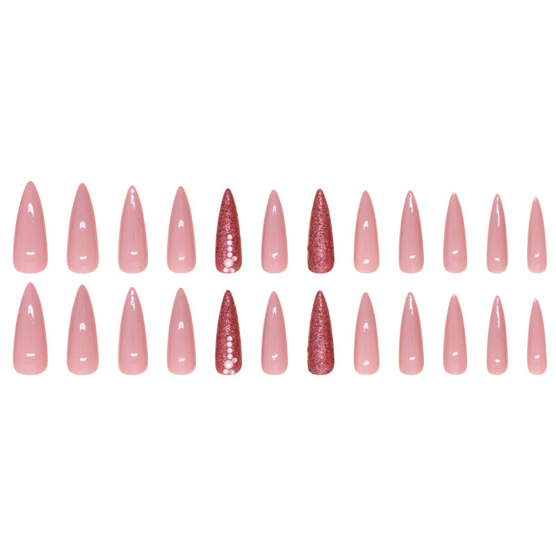 Simplicity Dried Rose Almond 24PCS Free Size Press on Nails Z875