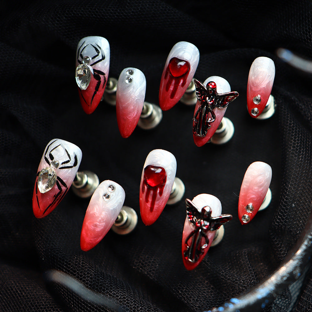Silent Hill  Handmade Almond  Nails  A782 - NoirNail