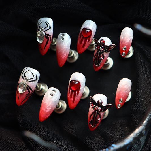 Silent Hill  Handmade Almond  Nails  A782 - NoirNail