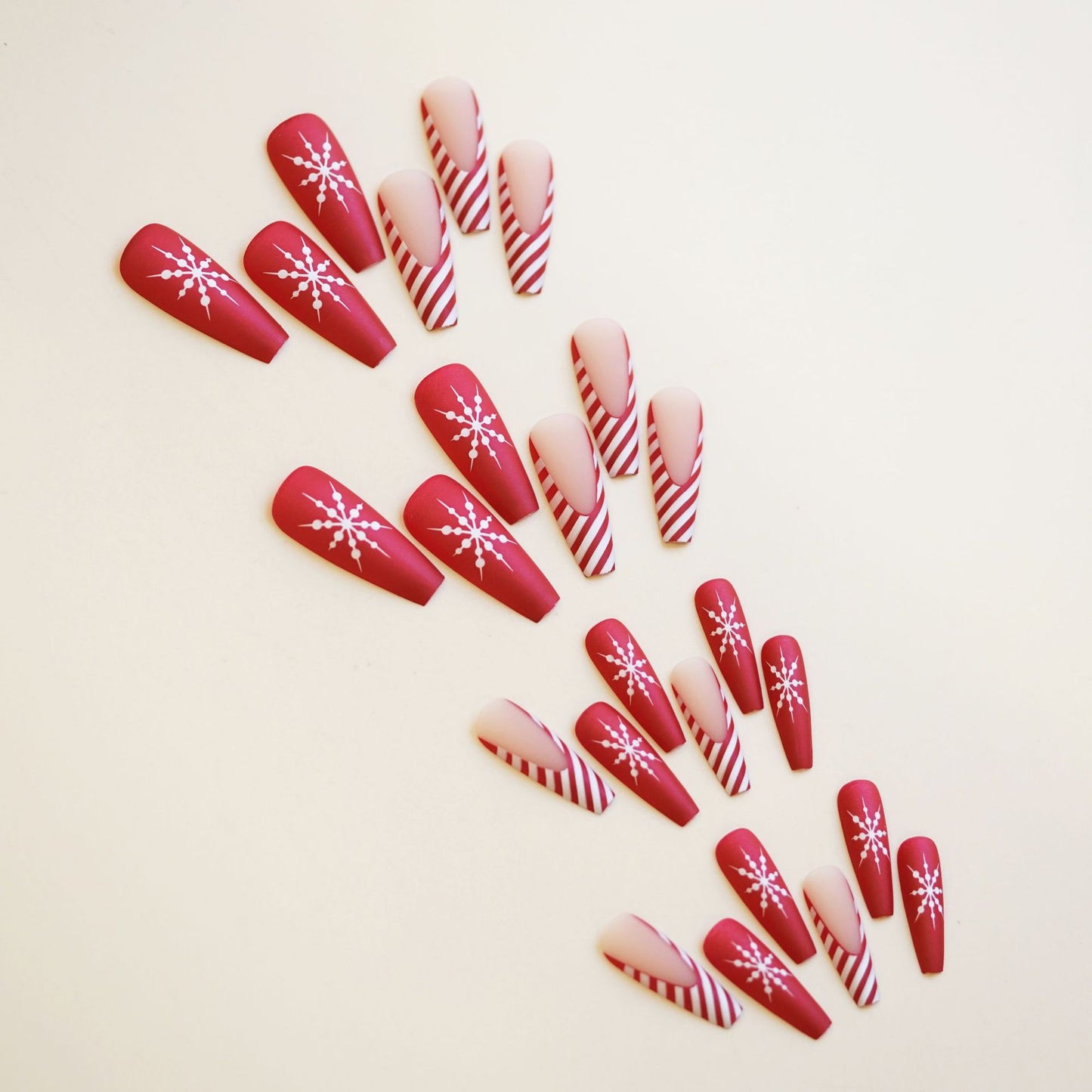 Christmas Plaid Duck 24PCS Free Size Press on Nails WM-112