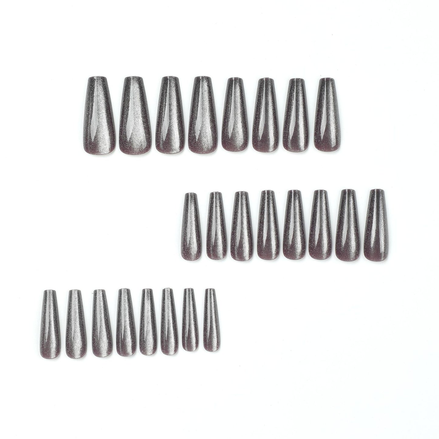 Purple Cat Eye Coffin Press On Nails - NoirNail