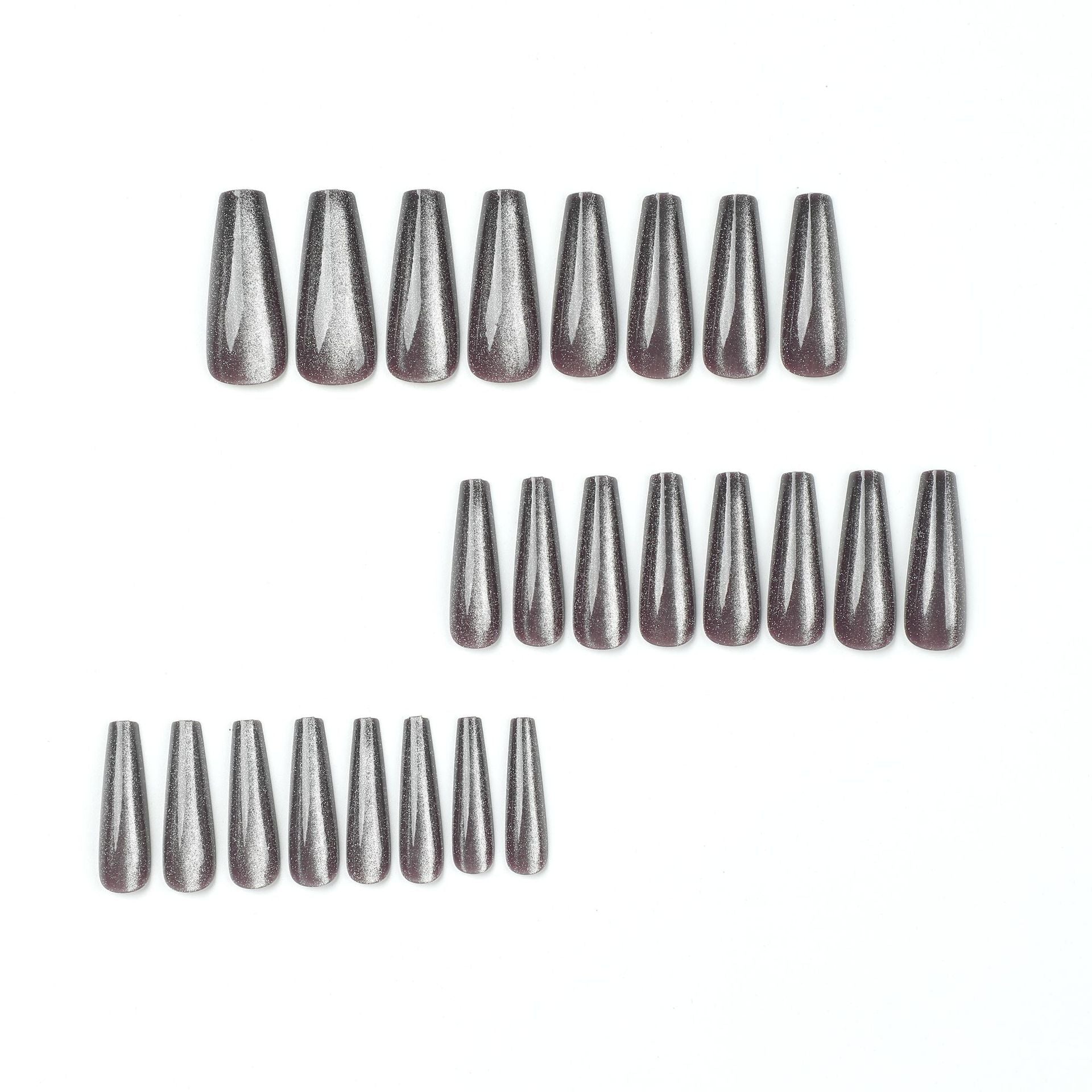 Purple Cat Eye Coffin Press On Nails - NoirNail