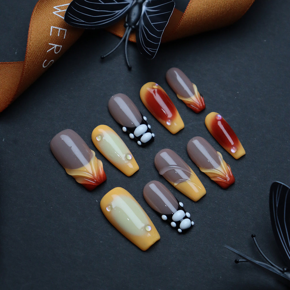 Hazelnut Chocolate Handmade Coffin Press On Nails A815