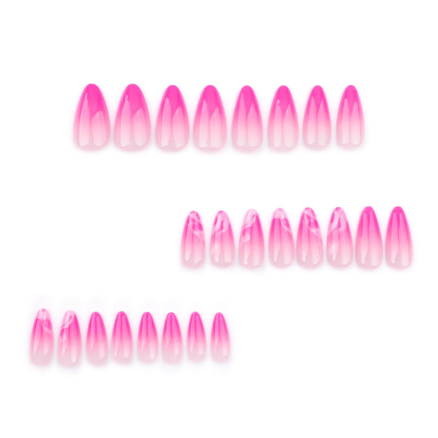 Strawberry Milk Almond 24PCS Free Size Press on Nails JP3561